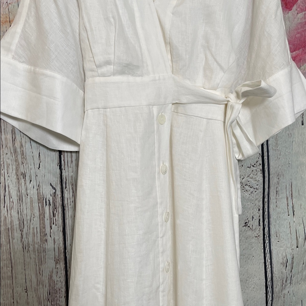 White Linen Equipment Dress 12 - Picture 5 of 9